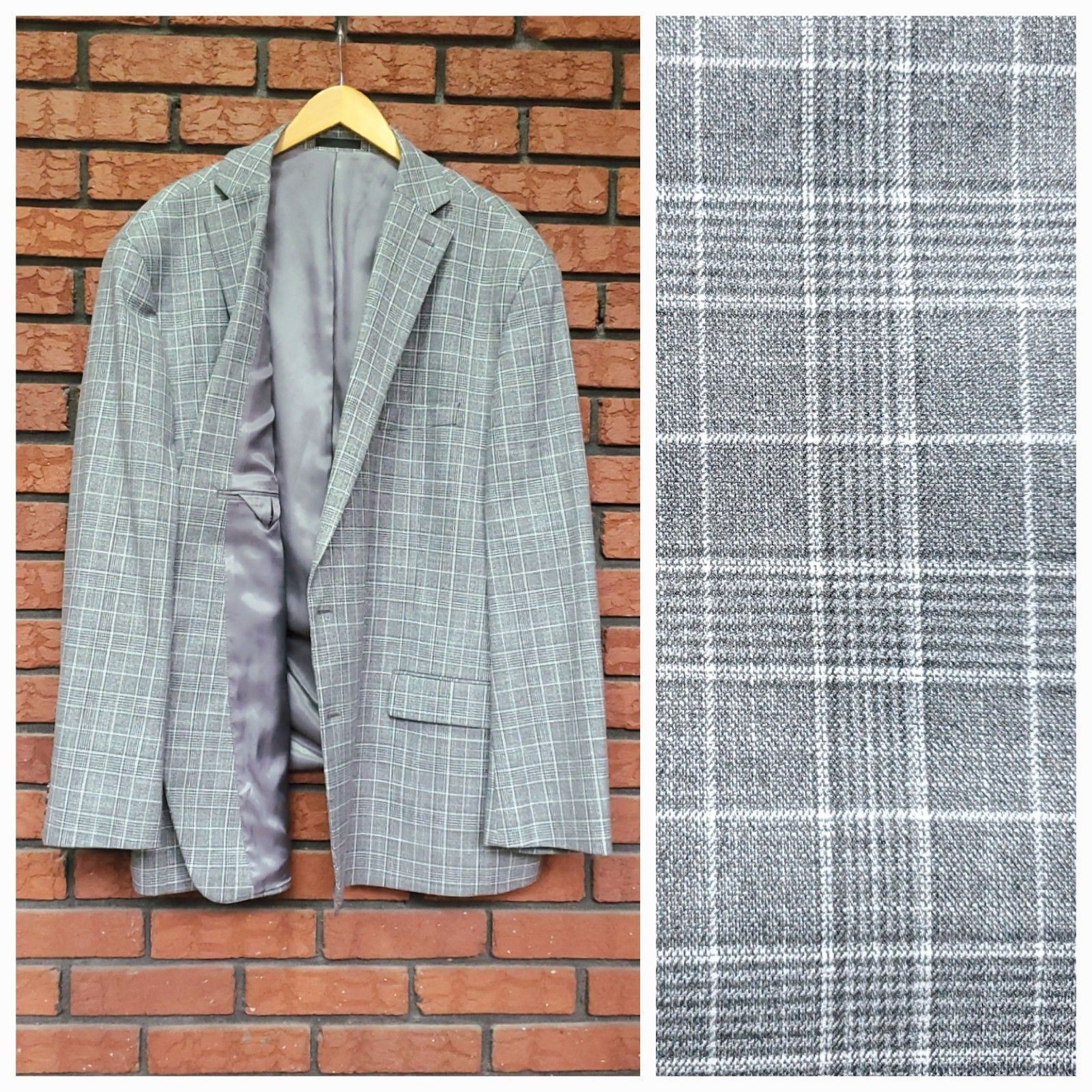 Michael Kors Plaid Blazer 56l Gray Sport Coat 2 Button Suit Jacket Modern